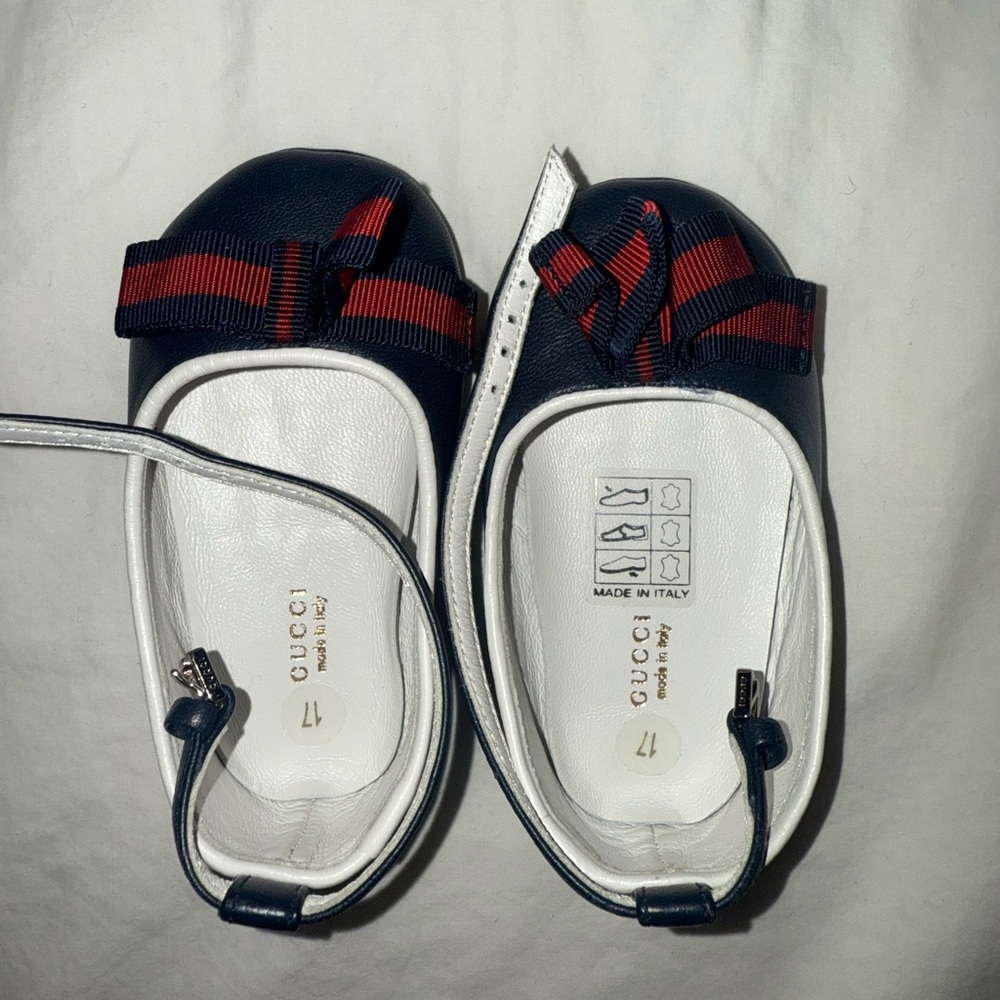 Gucci Kids Navy Ballet Flats